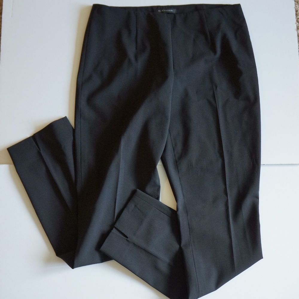 Elie Tahari charcoal black wool pants